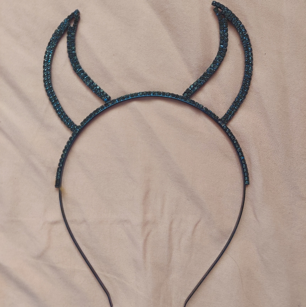 jeweled devil horns headband